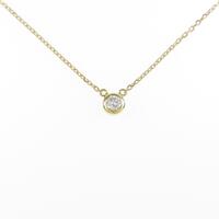 K18YG ソリティア ダイヤモンドネックレス