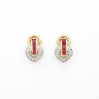 K18YG／PT ルビーピアス