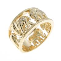 K18YG エレファント ダイヤモンドリング