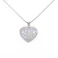 750WG／K18WG パヴェ ハート ダイヤモンドネックレス
