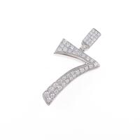 750WG ナンバー7 ダイヤモンドペンダント