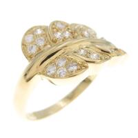 K18YG リーフ ダイヤモンドリング