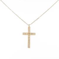 アガット クロス ダイヤモンドネックレス