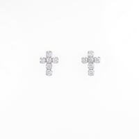 K18WG クロス ダイヤモンドピアス