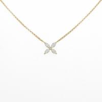 K18YG フラワー ダイヤモンドネックレス