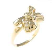 K18YG リボン ダイヤモンドリング