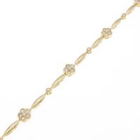 K18YG フラワー ダイヤモンドブレスレット