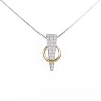 K18YG／PT パヴェ ダイヤモンドネックレス