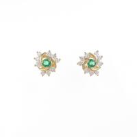 K18YG エメラルドピアス