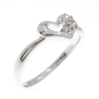 K18WG ハート ダイヤモンドリング