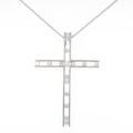 K18WG クロス ダイヤモンドネックレス
