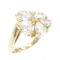 K18YG フラワー ダイヤモンドリング