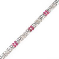 K18WG フラワー ルビーブレスレット