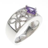 K18WG アメジストリング