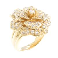 K18YG フラワー ダイヤモンドリング