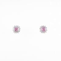 K18WG ピンクサファイヤピアス