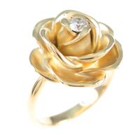 K18YG ローズ ダイヤモンドリング