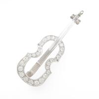 PT／K14WG バイオリン ダイヤモンドブローチ