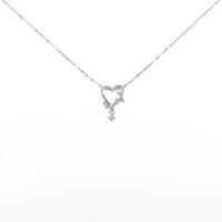 K18WG ハート ダイヤモンドネックレス