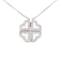 K18WG 2WAY クローバー ダイヤモンドネックレス