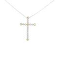K18WG クロス ダイヤモンドネックレス