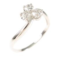 K18WG クローバー ダイヤモンドリング