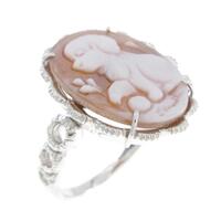 K18WG シェルカメオリング