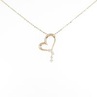 K10YG ハート ダイヤモンドネックレス