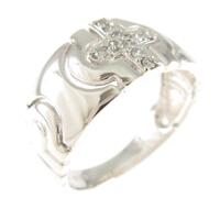 K18WG クロス ダイヤモンドリング