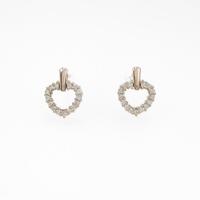 K18YG ハート ダイヤモンドピアス