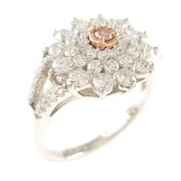 PT／K18PG フラワー ピンクダイヤモンドリング