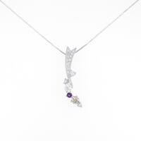 K18WG アメジストネックレス