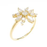 K18YG フラワー ダイヤモンドリング