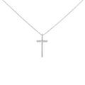 K18WG／PT クロス ダイヤモンドネックレス
