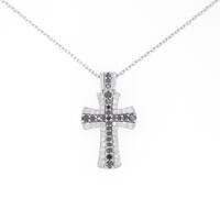 K18WG 2WAY クロス ダイヤモンドネックレス