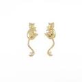 K18YG キャット ダイヤモンドピアス