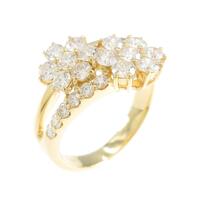 K18YG フラワー ダイヤモンドリング