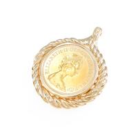 K18YG コイン ダイヤモンドペンダント