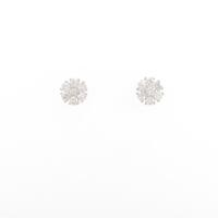 【リメイク】K18WG フラワー ダイヤモンドピアス