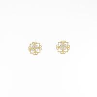 K18YG フラワー ダイヤモンドピアス