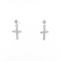 PT クロス ダイヤモンドピアス