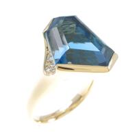 K18YG ブルートパーズリング