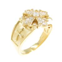 【リメイク】K18YG クロス ダイヤモンドリング