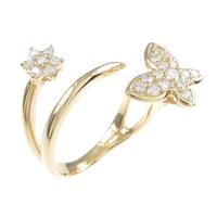 【リメイク】K18YG バタフライ×フラワー ダイヤモンドリング