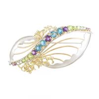 K18YG／PT カラーストーンブローチ