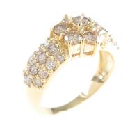 K18YG フラワー ダイヤモンドリング