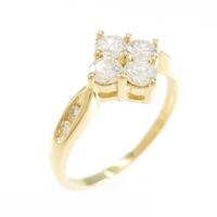 750YG フラワー ダイヤモンドリング