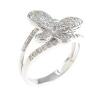 K18WG バタフライ ダイヤモンドリング