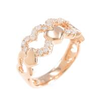 K18PG ハート ダイヤモンドリング