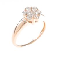 K18PG フラワー ダイヤモンドリング